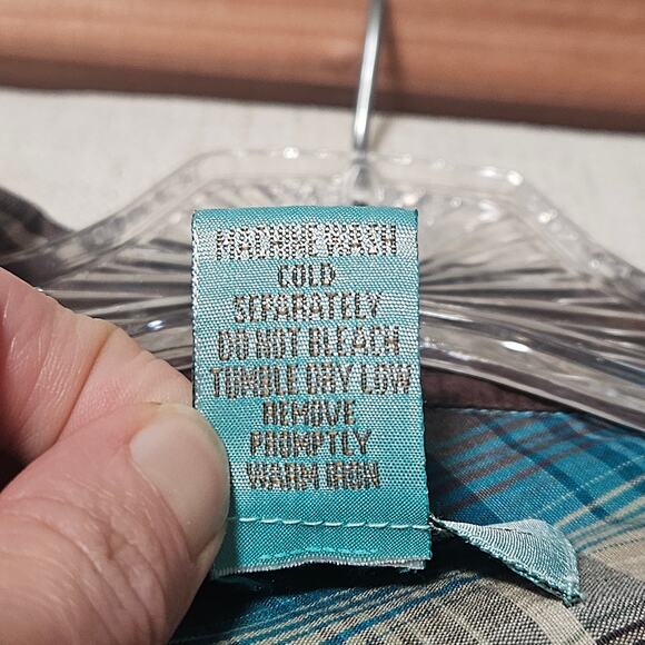 Tasha‎ Polizzi Collection Plaid Tunic Top Women M Multicolor Cotton Boho Western - Picture 8 of 9